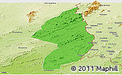Political Panoramic Map of Zorzor, physical outside