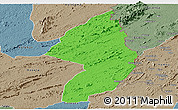 Political Panoramic Map of Zorzor, semi-desaturated