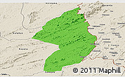 Political Panoramic Map of Zorzor, shaded relief outside