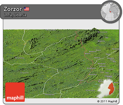 Satellite Panoramic Map of Zorzor