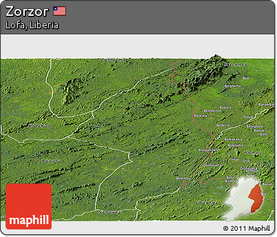 Satellite Panoramic Map of Zorzor