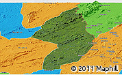 Satellite Panoramic Map of Zorzor, political outside