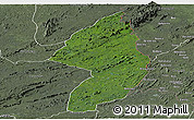 Satellite Panoramic Map of Zorzor, semi-desaturated