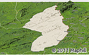 Shaded Relief Panoramic Map of Zorzor, satellite outside