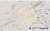 Shaded Relief Panoramic Map of Zorzor, semi-desaturated