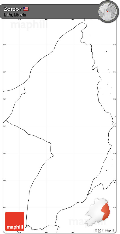 Blank Simple Map of Zorzor, no labels