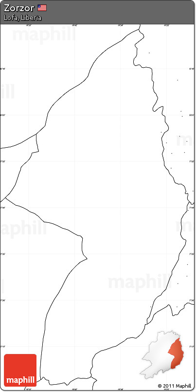 Blank Simple Map of Zorzor, no labels