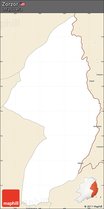 Classic Style Simple Map of Zorzor