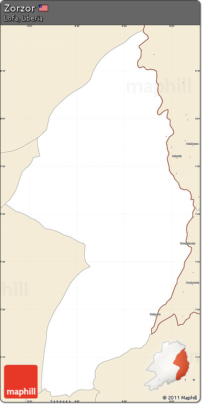Classic Style Simple Map of Zorzor
