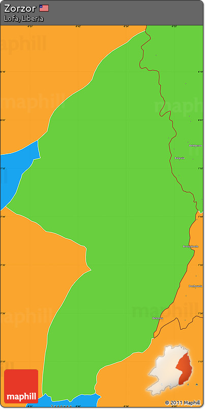 Political Simple Map of Zorzor