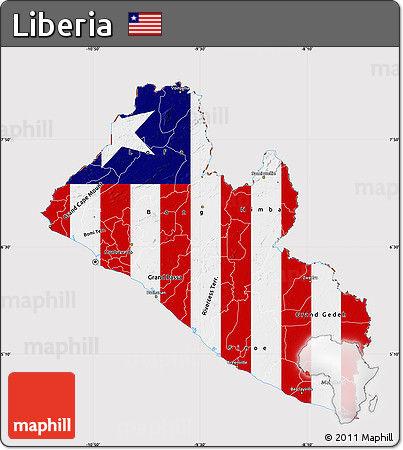 Flag Map of Liberia, flag rotated