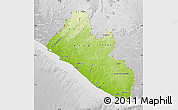 Physical Map of Liberia, lighten, desaturated