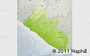 Physical Map of Liberia, lighten, semi-desaturated