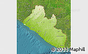 Physical Map of Liberia, satellite outside