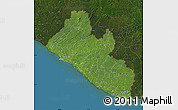 Satellite Map of Liberia, darken, land only