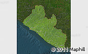 Satellite Map of Liberia, darken