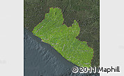 Satellite Map of Liberia, darken, semi-desaturated