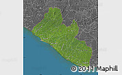 Satellite Map of Liberia, desaturated, land only