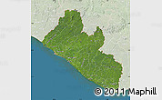Satellite Map of Liberia, lighten, land only