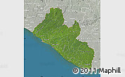 Satellite Map of Liberia, lighten, semi-desaturated, land only