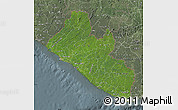 Satellite Map of Liberia, semi-desaturated