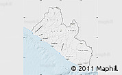 Silver Style Map of Liberia, single color outside