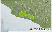 Physical 3D Map of Mamba Kaba, semi-desaturated