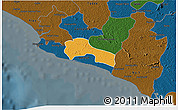 Political 3D Map of Mamba Kaba, darken