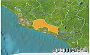 Political 3D Map of Mamba Kaba, satellite outside