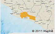 Political 3D Map of Mamba Kaba, shaded relief outside