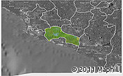 Satellite 3D Map of Mamba Kaba, desaturated
