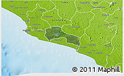 Satellite 3D Map of Mamba Kaba, physical outside