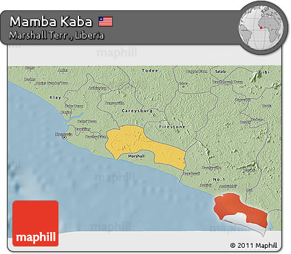 Savanna Style 3D Map of Mamba Kaba