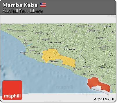 Savanna Style 3D Map of Mamba Kaba
