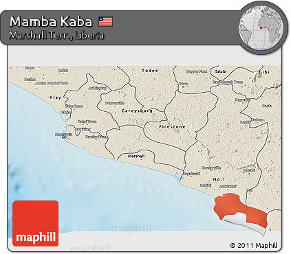 Shaded Relief 3D Map of Mamba Kaba