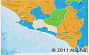 Shaded Relief 3D Map of Mamba Kaba, political outside