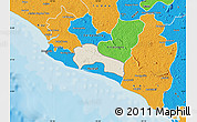 Shaded Relief Map of Mamba Kaba, political outside
