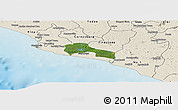 Satellite Panoramic Map of Mamba Kaba, shaded relief outside