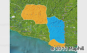 Political Map of Maryland, satellite outside