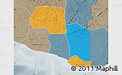 Political Map of Maryland, semi-desaturated