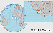 Gray Location Map of Kakata