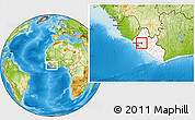 Physical Location Map of Kakata, highlighted country