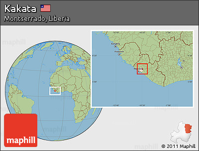 Savanna Style Location Map of Kakata, highlighted parent region