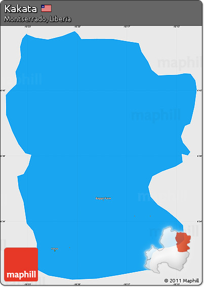 Political Simple Map of Kakata, single color outside