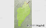 Physical 3D Map of Nimba, semi-desaturated