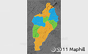 Political 3D Map of Nimba, darken, desaturated