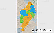Political 3D Map of Nimba, lighten, semi-desaturated