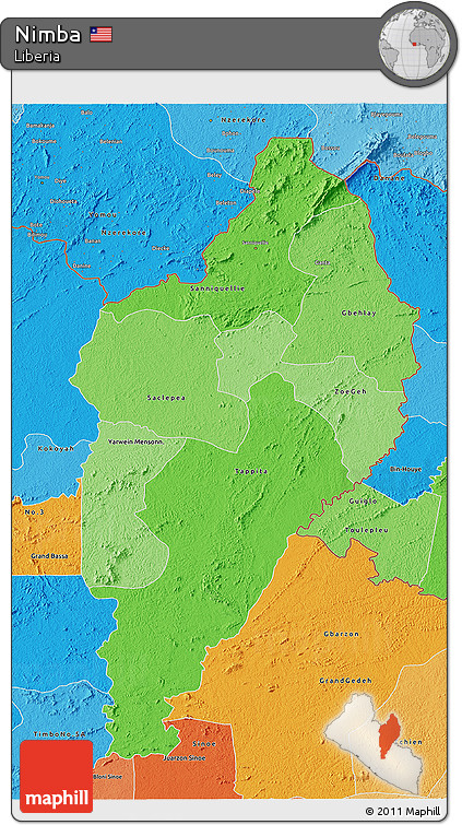 Political Shades 3D Map of Nimba