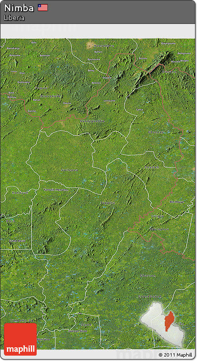 Satellite 3D Map of Nimba