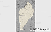Shaded Relief 3D Map of Nimba, darken, desaturated